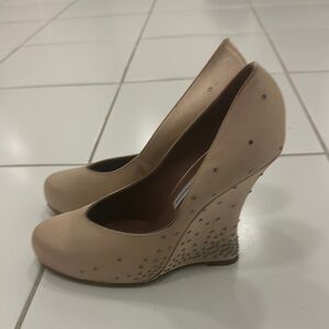 Elegant Beige Wedge Heels